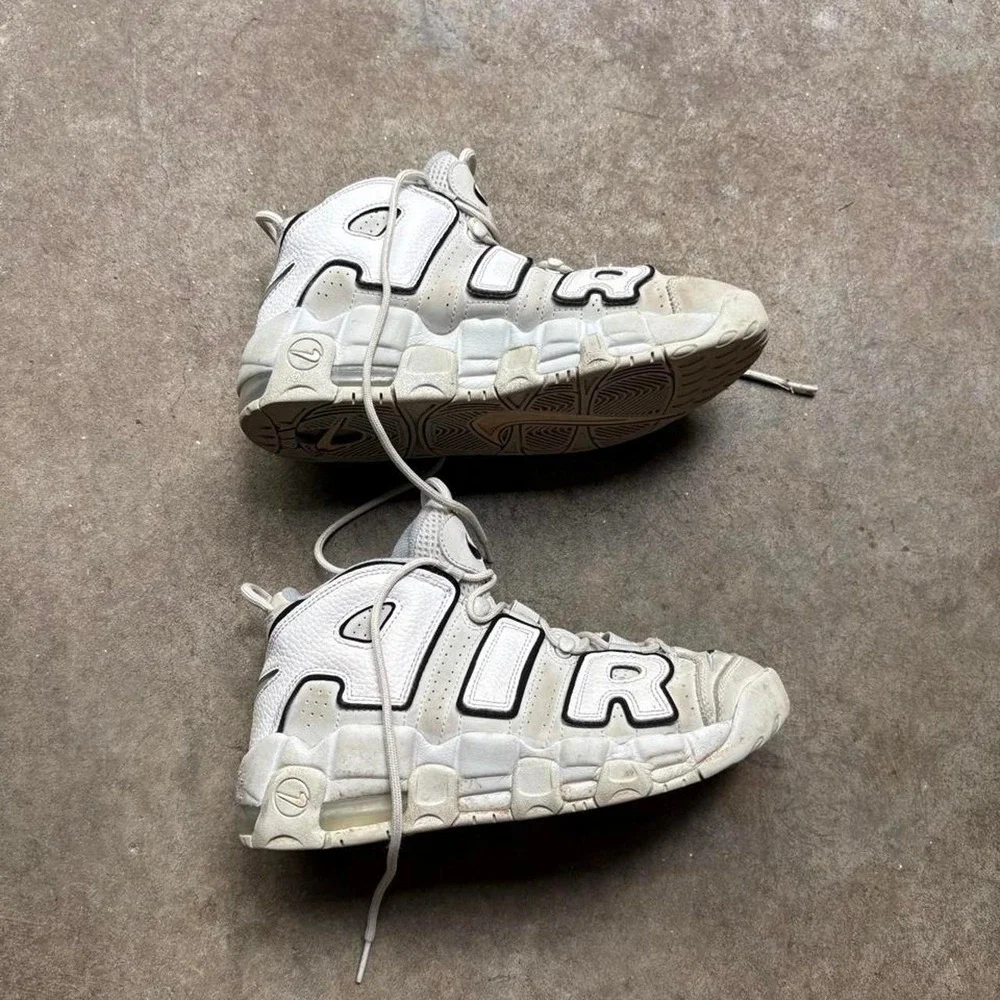 Nike Air More Uptempo white trainers  Youth Size US 7.5 or women's 8.5